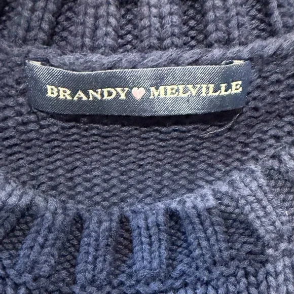 Brandy Melville American Flag Sweater One Size Blue Crewneck Preppy USA - Picture 7 of 10